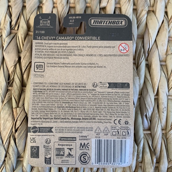 2016 Chevy Camaro Convertible Matchbox Car Chevrolet MB31 2024 New - Picture 3 of 7